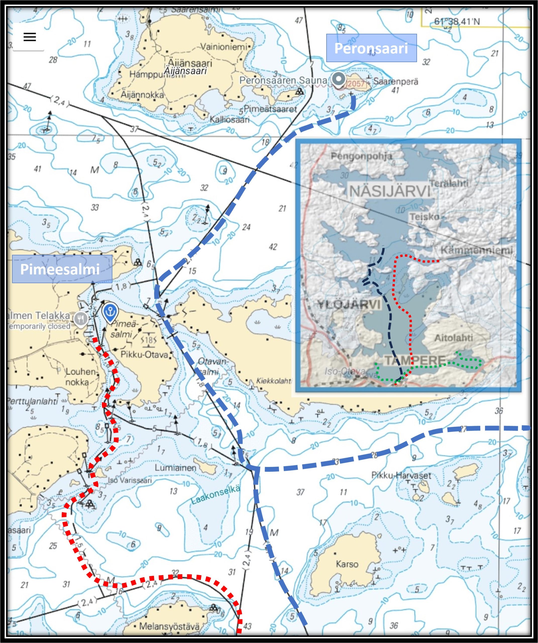 Pimeesalmi, Peronsaari