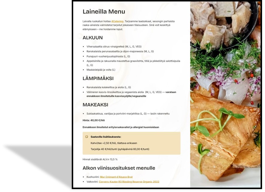 Aitolahden suloiset saaret menu